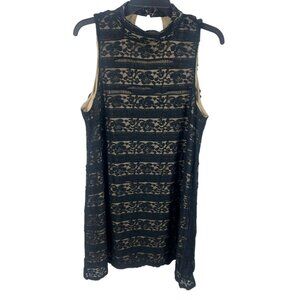 Love, Fire Overlay Lace Dress L Black Sleeveless Cut Out Witchy Whimsygoth Party
